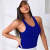 Yoga-Kleidung Designer Frauen Top-Qualität Luxus-Mode-Shirts Sport I-förmiger Sportweste Fitness Kleidung mit Brustkissen enge schlanke, atmungsaktive Kleidung