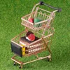 Trolley Playset Mini Shopping Cart Two-Tier Accessories Dolls Toy Wagon Kids Pet 240420