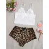 Lingerie erótica de venda quente, colete de suspensão de renda feminina sexy, conjunto curto de duas peças