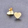 Martick-Gold - Color Heart Moucles d'oreilles pour femmes Rose Gold Color Heart Orets With English Letters Fine DesignerJewelry Gift 202240H