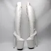 Dance Shoes Auman Ale 23CM/9inches PU Upper Sexy Exotic High Heel Platform Party Women Boots Pole 096