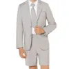 Costumes masculins veste gris gris courte pantalon hommes combinaisons de blazer notch décontracté hombre hombre de haute qualité personnalisé 2 pièces costume homme