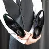 Zapatos de vestir de lujo marrón negro oxford diseñador diseñador de novios zapato de cuero genuino negocio original hecho a mano para hombres