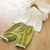 Clothing Sets Baby Girl Lace Doll Shirt Shorts Two-piece Set Children's