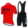 Sets de course BH Team Cycling Jersey set 2024 hommes Summer Ropa Ciclismo Maillot Clothing à manches courtes