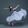 Wear 2024 Femmes d'automne et d'hiver Belly Dance mousseline de mousseline violette lacet up Ballet Performance classique Pratique élégante Longues jupes