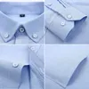 Camisa a cuadros para hombre Oxford para manga larga de alta calidad 100% puro algodón suave comodidad suave fit camisetas 240403