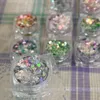 Glitter per unghie 4 box paillettes aurora cristallino sottile a farfalla irregolare stella scintilla scintillanti gel gel decorazioni artistiche polacche