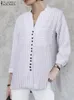 Рубашка моды Zanzea Fashion Printed Summer 3/4 рукава V-образной блузки.