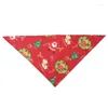 Dog Apparel Saliva Towel Pet Supplies Decoration Christmas Pattern Scarf Neckerchief Cotton Bibs