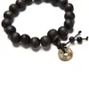 Chain Wood Buddha Buddhist Prayer Beads Tibet Armband Mala Bangle Wrist Ornament WFF Y240420