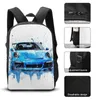 Rugzak klassieke sportwagen hyper artistieke inkt tekenen trekking rugzakken jongenskwaliteit grote middelbare school tassen streetwear rucksack