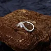 Ringos de cluster wong chuva 925 prata esterlina 3 4 mm de pêra de pêra Sapphire Gemstone Wedding Party Jeia de anel em forma de V para mulheres