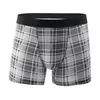 Onderbroek boksers mannen ondergoed plaid print heren ademend comfortabel zachte slipjes sport sexy shorts plus size 2024