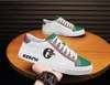 Fashion Classic Embroidery Luxury Men Casual Shoes Lovers White Trainer Designer Sneakers Tryck på låg toppgrön röd svart mjuk läder andningsbara löparskor