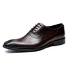 Dress Shoes Spring And Autumn Men's Business Genuine Leather Square Head Large