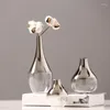 Vasen Gradient Glass Blumenkern Dekoration Geschenk Weihnachten Home Vase Trocknen nordisches Silber