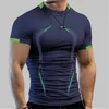 Bodybuilding Sport Top Men rapide Dry Fitness Gym T-shirt Contrôle à manches courtes TEE COMPRESSION COMMENT