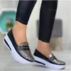 Lässige Schuhe Frauenplattform Lofers Sommer Feste Farbe Runde Zehen Slip auf Nicht -Damen -Turnschuhen für Frauen