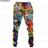Męskie spodnie grzybowe hipis kolorowy trippy print spodnie męskie spodnie dresowe swobodne długie joggery streetwear jesienne spodnie sportowe-3