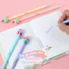 Stylos 36 PCS / lot Creative Rainbow Cake Erasable Gel stylo mignon 0,5 mm Blue Ink Styds Gift Stationery Office School Supplies Wholesale