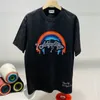 2024 Sommer Kurzarm T-Shirt Graffiti Brief gewaschene alte Fashion Casual Round Neck T-Shirts