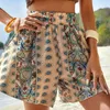 Women's Shorts Womens Summer Bohemian Print Shorts Loose High Waisted Elastic Casual Cute Beach Short Baggy Soft Comfortable Shorts Women Y240420