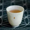 Çay Bardakları XH349 Üç Renkli Üç Renkli El Yapımı Altın Noktaları Taşınabilir Seyahat Seti 50ml Seramik
