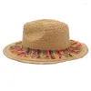 Berretti da donna uomini colorati Accessori Accessori Paglie Cappello Panama Cappelli da sole estate Cap Beach Travel Travel Dance Show Dance Big Brim