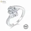 Cluster Rings S925 Sterling Silver Wholesale Wedding Simple Jewelry For Women Fashion With 0.5ct-1ct Diamond Moissanite