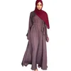 Ethnische Kleidung Frauen lässig Kleid solide muslimische Flare -Ärmel Abaya Elegant arabisch Kaftan Long Hijab Outfit