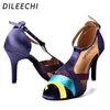 Dance Shoes DILEECHI Satin Latin Women's Adult Ballroom Dancing High Heeled 8.5cm Soft Outsole Professional Salsa