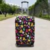 Tillbehör geometri tryckt rese elastiskt bagage skyddande omslag mode fodral resväska passform 1828 vagn bagage täcker dammskydd