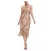 Abiti casual Gatsby Prom Nappel Donne Women 1920 Flapper Ersonality Vintage Long Fringe Paiugine della serata in perline