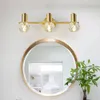 Wall Lamps Biewalk Modern Luxury Copper Crystal Mirror Lamp Golden Simple Bathroom Dressing Table Cabinet Lighting