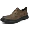Dress Shoes Heren Fashion Casual Leather Non-Slip Wear-Resistent Sports Comfortabele platte slip-on Men38-46