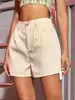 Dames shorts Women Fashion Shorts STRT Solid Slant Sitets Fold geplooide vrachtshorts Ladies Casual vakantieverslijtage Y240420