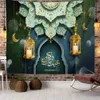 Ramadan Eid Decorations Moslim Tapestry voor Eid Achtergrond Wall Hangende Islamitisch ornament 3d Ramadan Home Decoration Tapestry 240409