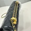 Lyxdesigner Chanells påsar 24 Chain Crossbody Bag Double Gold Liten Golden Ball Caviar äkta läderflik Handväska Kvinnor One Shoulder Plånbok mångsidig