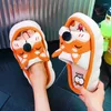 Pantofole Comemore simpatico cartone animato Cane da letto per cani scarpe da casa in cotone interno Coppia di suole fitta Flipflop 2024 uomini Donne Designer