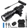 Scopes Lampe de poche tactique 1600 lumens USB TOURCHE RECHARGable Lumière de chasse imperméable avec Clip Hunting Shooting Gun accessoires