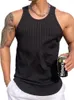 Herrtankstoppar Sommarmän Vest Stripe Gym Top 2024 Fitness Sleeveless Shirt Manlig träning Sport Undertröja Bodybuilding Clothing