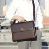 Tassen aktetassen mannen echtgenoot ontwerper werk zakelijke tas handtas schouderadvocaat vierkant a4 side hoogwaardige pu lederen tas mannelijk