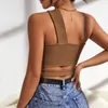 Women's Tanks Camis Sexy Off Shoulder Diagonal Collar Cut knit Tank Top Women Slveless Crop Tops Casual Cropped Vest Camisole Tube Top Female Y240420