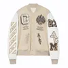 Mode singel American Mens Baseball Jacket Hip Hop Letter Brodery Patchwork Leather Y2K Jacket Rockar Män 240420