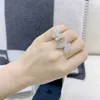 Yüksek Sınıf Tasarımcı Vancefe Altın Çift Kelebek Halkası 18K altın kakma zirkon gelgit etiketi ayarlanabilir açılış yüksek baskısı