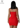 Vestidos casuais Vazn Designer de luxo jovem club sweet sexy Hollow Out com alças sem mangas, estilo high women women skinny lápis vestido