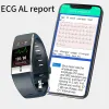 Bileklikler Vücut Sıcaklığı Monitörü EKG PPG Akıllı Bileklik Erkek Kalp Hızı AI Kayıt Akıllı Bant IP68 Su Geçirmez Fitness Tracker Bilek Bantları