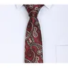 Arrivées Mens Luxury 7cm Tie Fashion Coure formel pour hommes Business Suit Work Coldage Géométrique Print Red Ties 240412