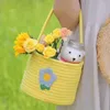 Storage Bags Cute Hamper Cotton Rope Shelf Basket With Handle Empty Gift Decorative Round For Bathroom Bedroom Nursery